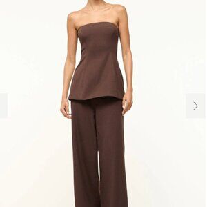 NWT STAUD SILVIA TOP DARK CHOCOLATE